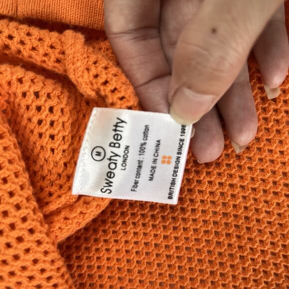 Sweaty Betty Top Shirt Womens Medium Mesh/Open knit Long Sleeve - Picture 10 of 10